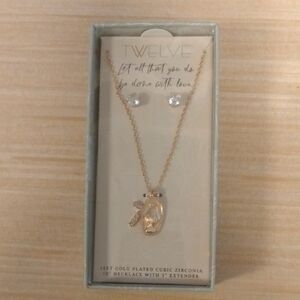Gold Plated Necklace and Earring Set